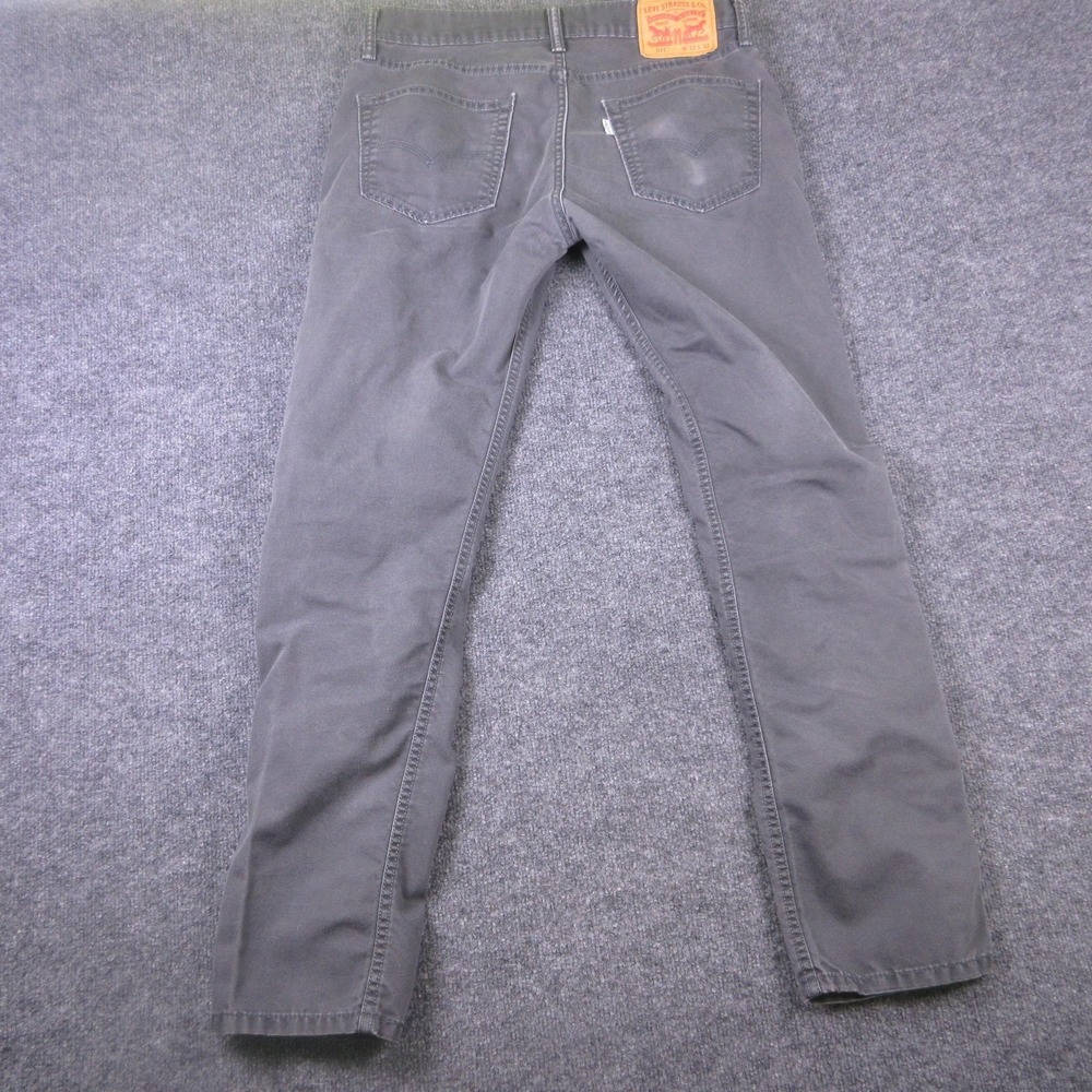 Levis 511 Jeans Mens 32x30 Gray Slim Fit Straight Leg Denim Charcoal Wash Cotton - Picture 2 of 9
